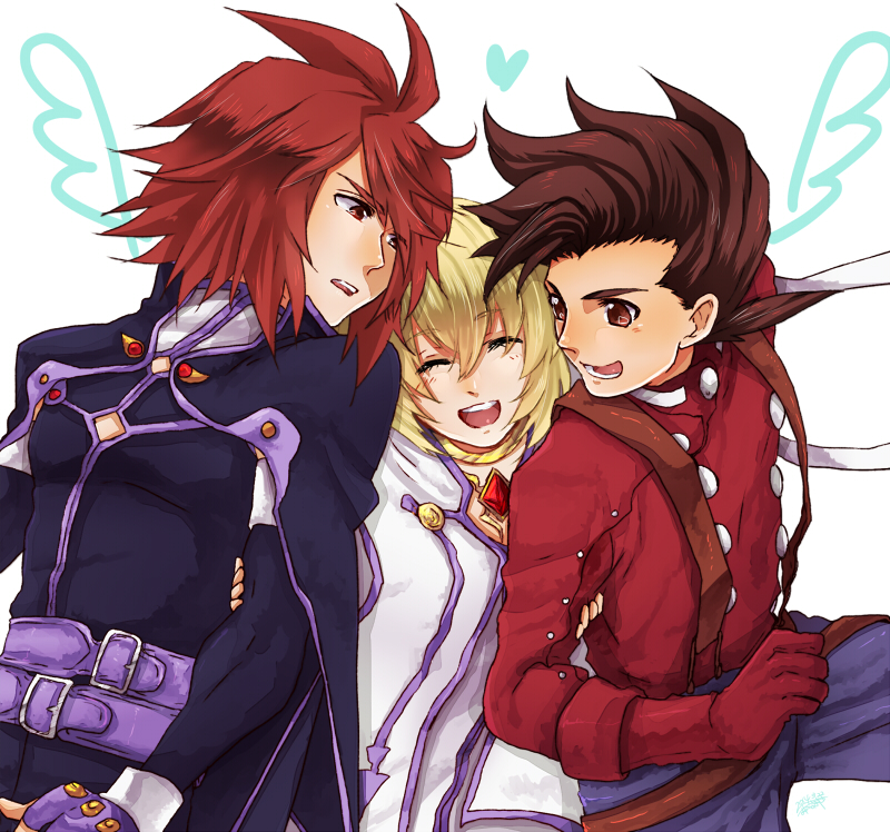 colette brunel, lloyd irving, and kratos aurion (tales of and 1 more) drawn by matano_maya