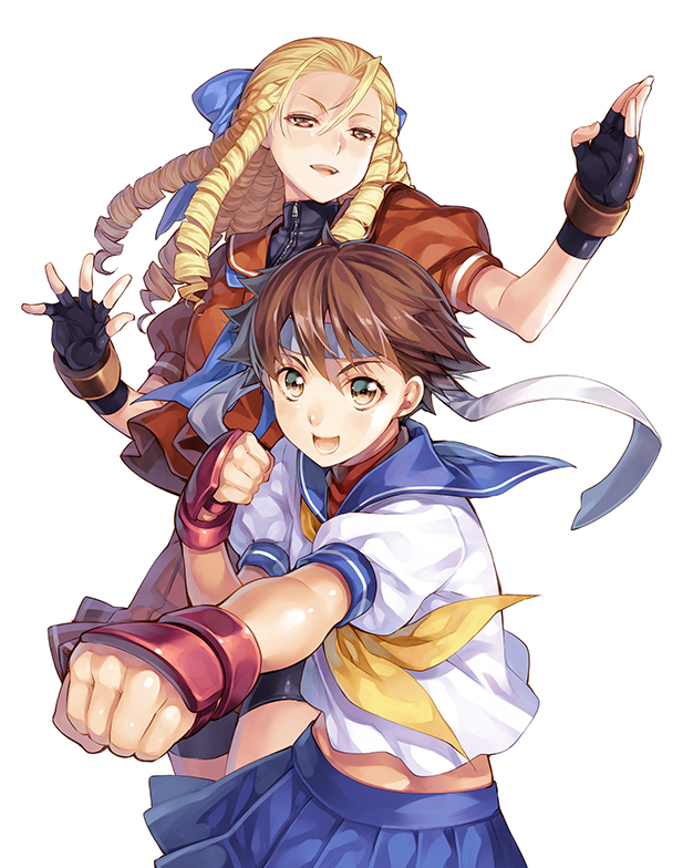 kasugano sakura and kanzuki karin (street fighter and 1 more) drawn by hagure_keg