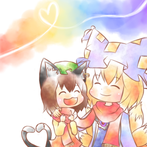yakumo ran and chen (touhou) drawn by kuzugitsune_(inarikami)
