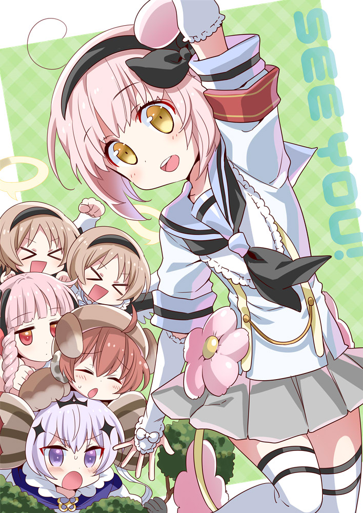 snow white, swim swim, ruler, tama, minael, and 1 more (mahou shoujo ikusei keikaku and 1 more) drawn by okazaki_beru