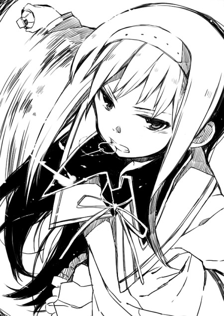 akemi homura (mahou shoujo madoka magica) drawn by kutsuwada_on