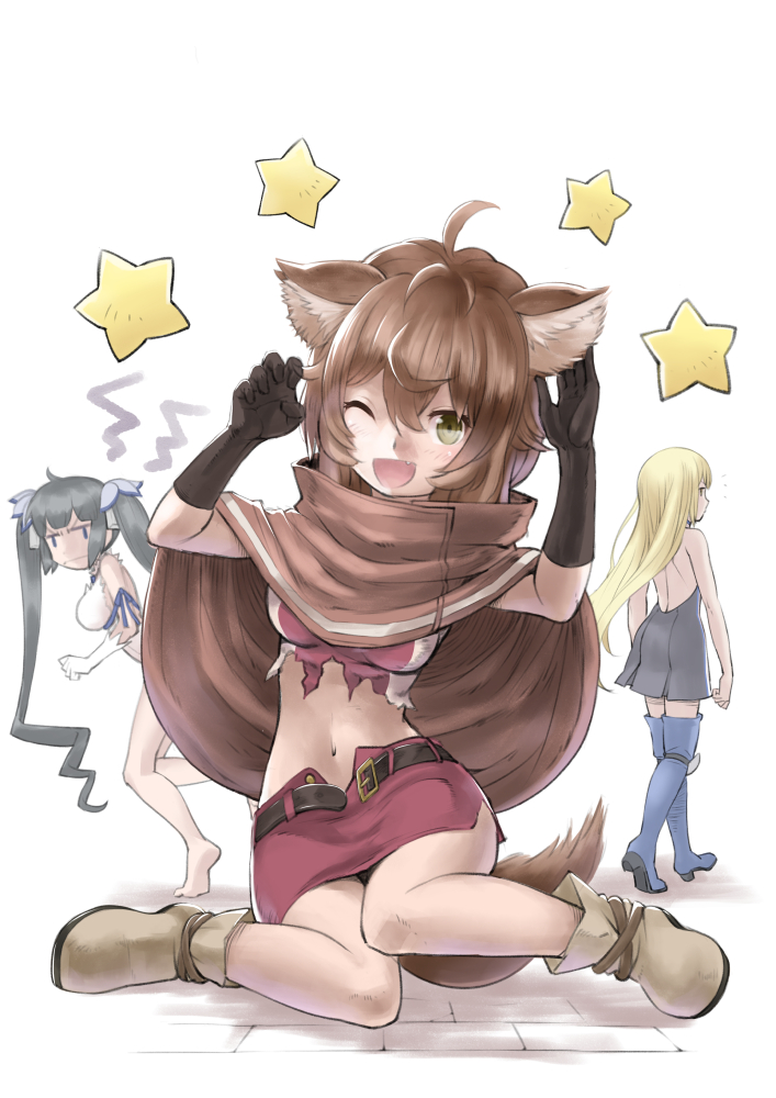 hestia, aiz wallenstein, and liliruca arde (dungeon ni deai wo motomeru no wa machigatteiru darou ka) drawn by rin2008