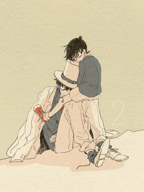 edogawa conan and kaitou kid (meitantei conan and 1 more) drawn by dolldagga