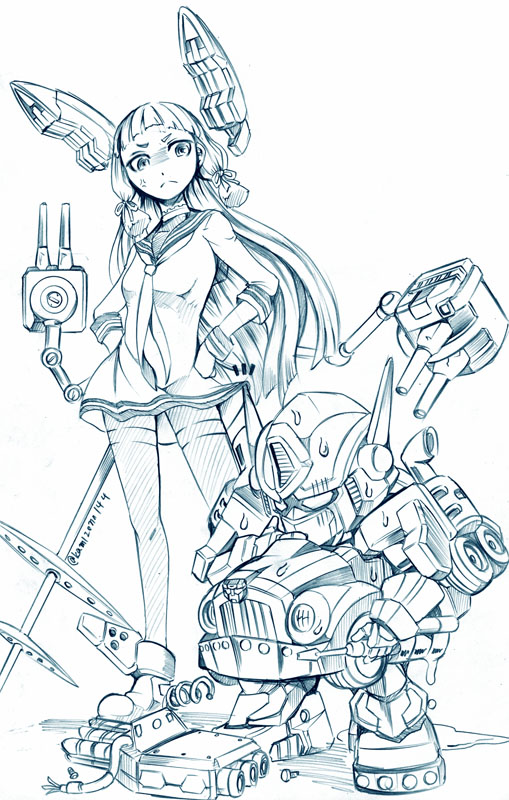 murakumo and optimus prime (kantai collection and 2 more) drawn by kamizono_(spookyhouse)