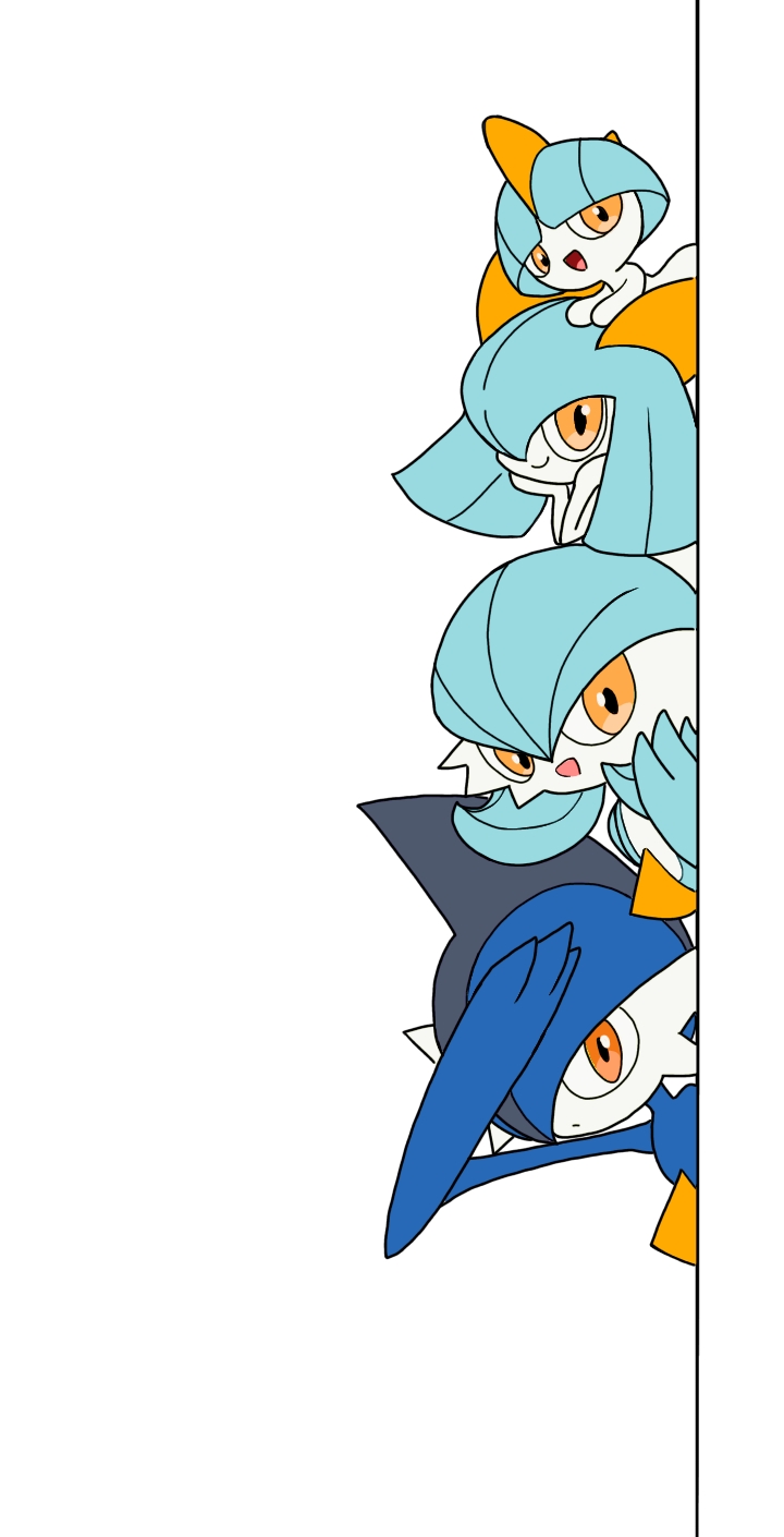 gardevoir, kirlia, gallade, and ralts (pokemon) drawn by monya