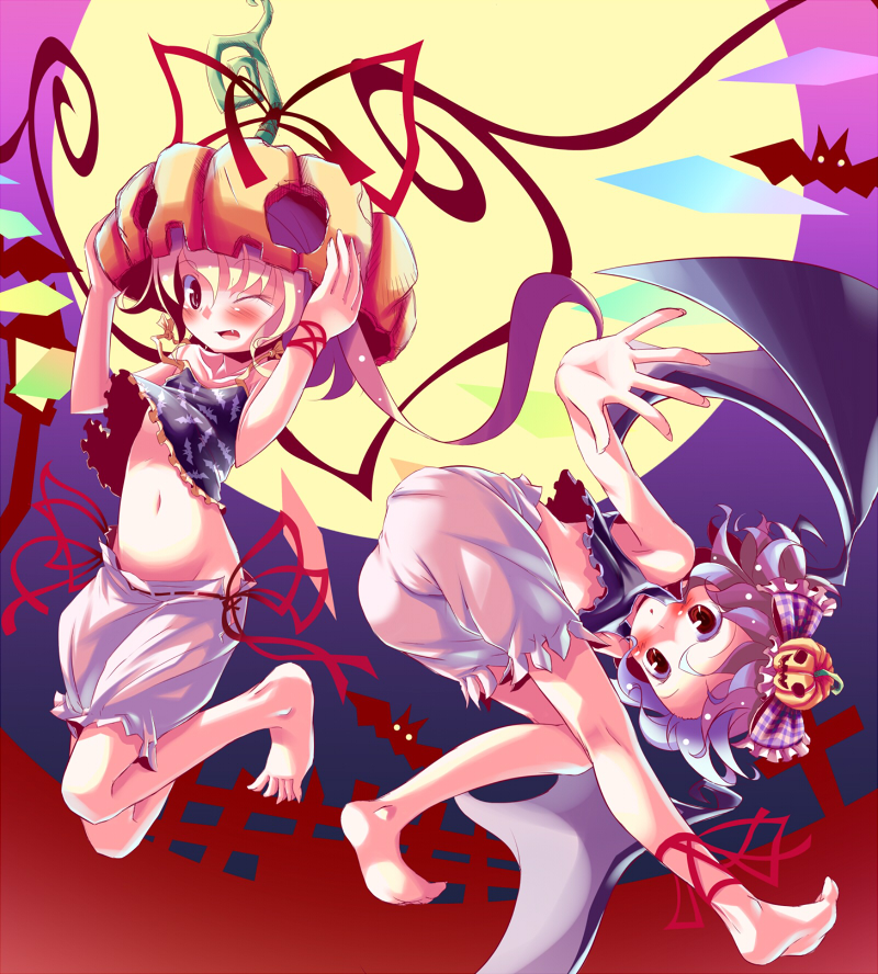remilia scarlet and flandre scarlet (touhou) drawn by takahero
