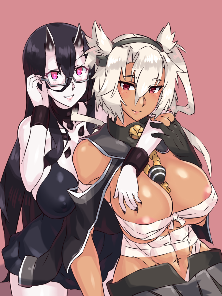 musashi, battleship princess, and musashi kai (kantai collection) drawn by mizuumi_(bb)
