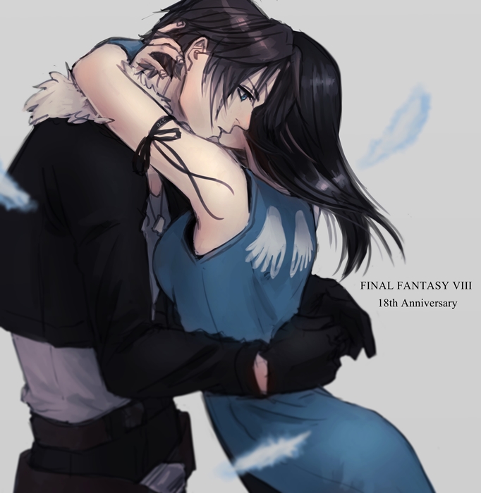 squall leonhart and rinoa heartilly (final fantasy and 1 more) drawn by oimo_(oimkimn)
