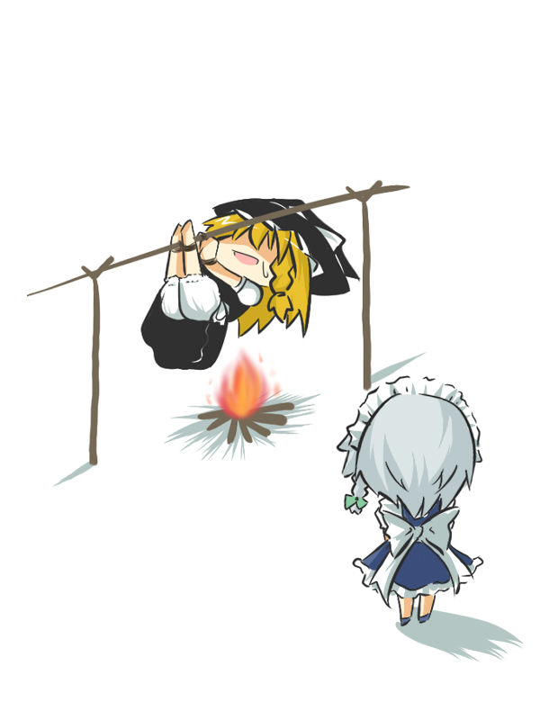 kirisame marisa and izayoi sakuya (touhou) drawn by goma_(gomasamune)