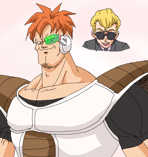 recoome, announcer, and utsumi kenji (dragon ball and 1 more) drawn by hayashiya_zankurou