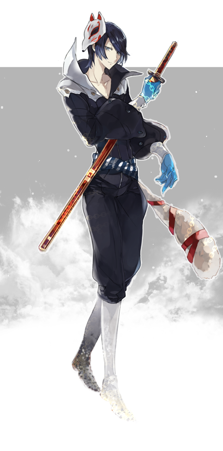 kitagawa yuusuke and fox (persona and 1 more) drawn by emonak
