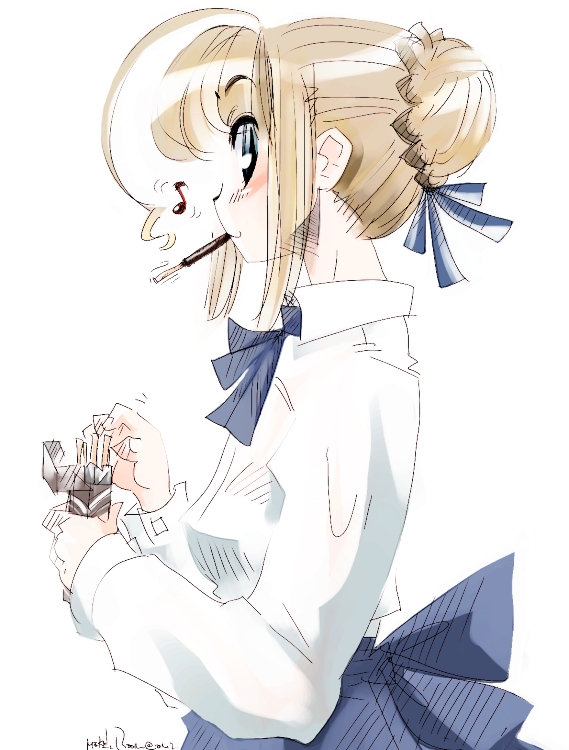artoria pendragon and saber (fate and 1 more) drawn by mike156