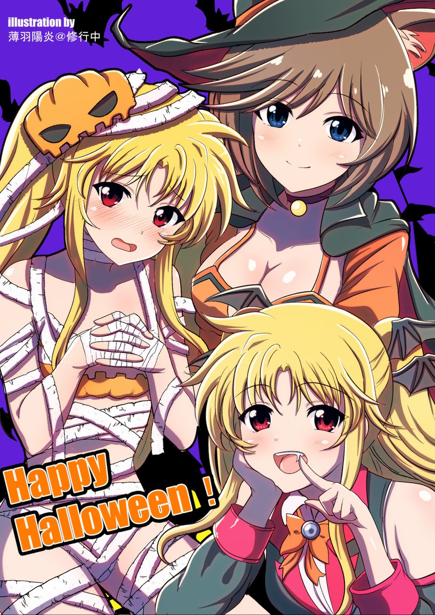 fate testarossa, alicia testarossa, and rynith (lyrical nanoha) drawn by usuba_kagerou_(shougyouchu)