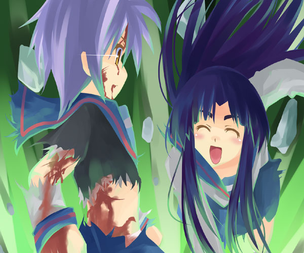 nagato yuki and asakura ryoko (suzumiya haruhi no yuuutsu) drawn by aputomu77