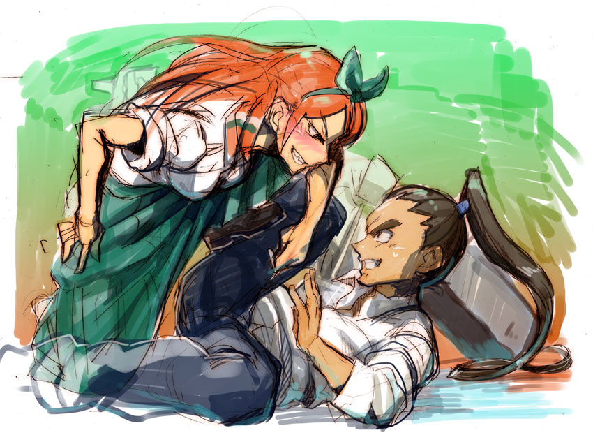 seto midori and nishiki ryouma (inazuma eleven and 1 more) drawn by cady