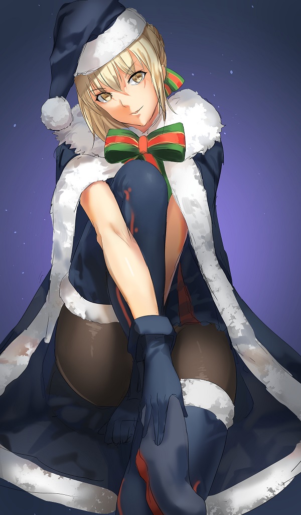 artoria pendragon, saber alter, and santa alter (fate and 1 more) drawn by three_k_(spiritus_no_honoo)
