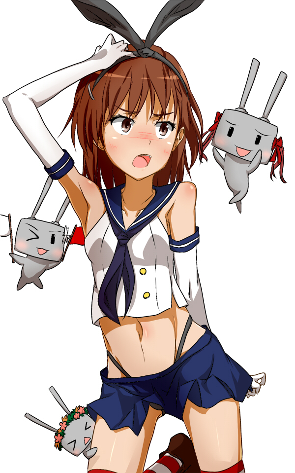 shimakaze, misaka mikoto, rensouhou-chan, shirai kuroko, saten ruiko, and 1 more (kantai collection and 2 more) drawn by etsuji