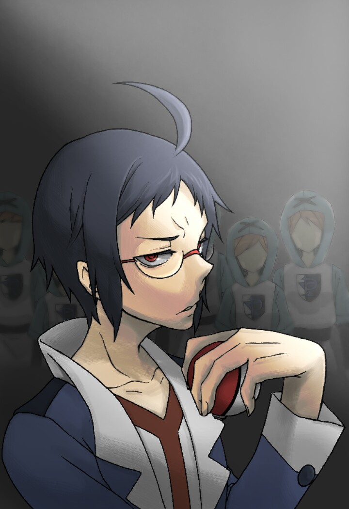 cheren and team plasma grunt (pokemon and 1 more) drawn by kaori_kazuma