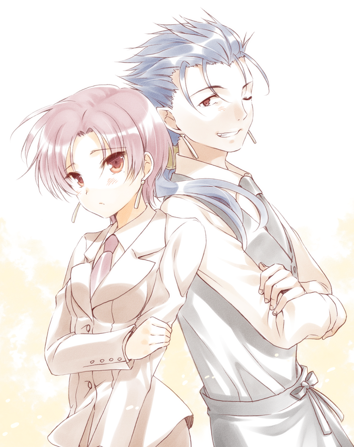 cu chulainn and bazett fraga mcremitz (fate and 2 more) drawn by komi_zumiko