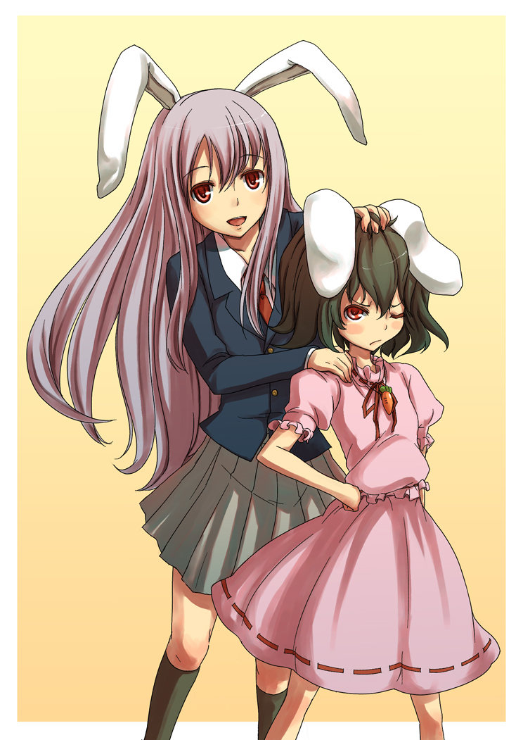 reisen udongein inaba and inaba tewi (touhou) drawn by mishima_hiroji