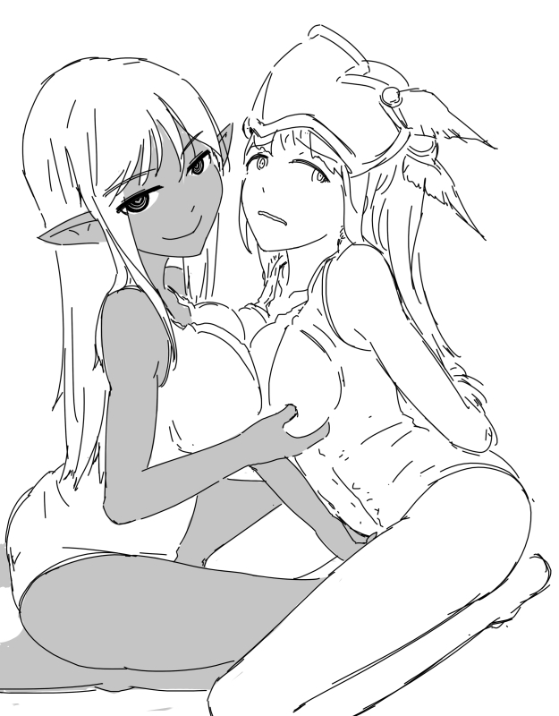 valkyrie and dark valkyrie (monster girl encyclopedia) drawn by drawfag