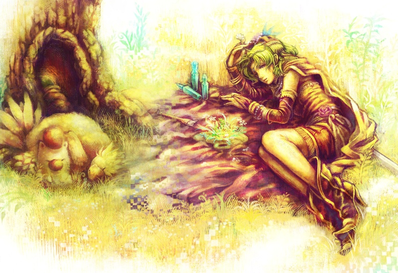 terra branford, moogle, and mog (final fantasy and 1 more) drawn by nanase_shie