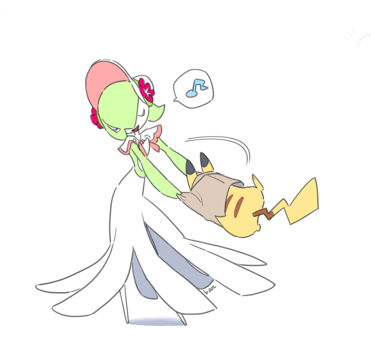 pikachu and gardevoir (pokemon and 1 more) drawn by ban_(ban62460424)