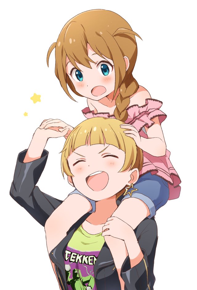 baba konomi and fukuda noriko (idolmaster and 2 more) drawn by buchi_(y0u0ri_)