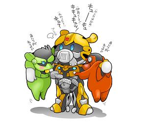 bumblebee, skids, and mudflap (transformers and 1 more) drawn by nekomushi123