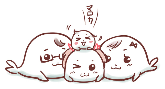 kaname madoka, kaname junko, kaname tatsuya, kaname tomohisa, and gomadoka (mahou shoujo madoka magica) drawn by mukiki