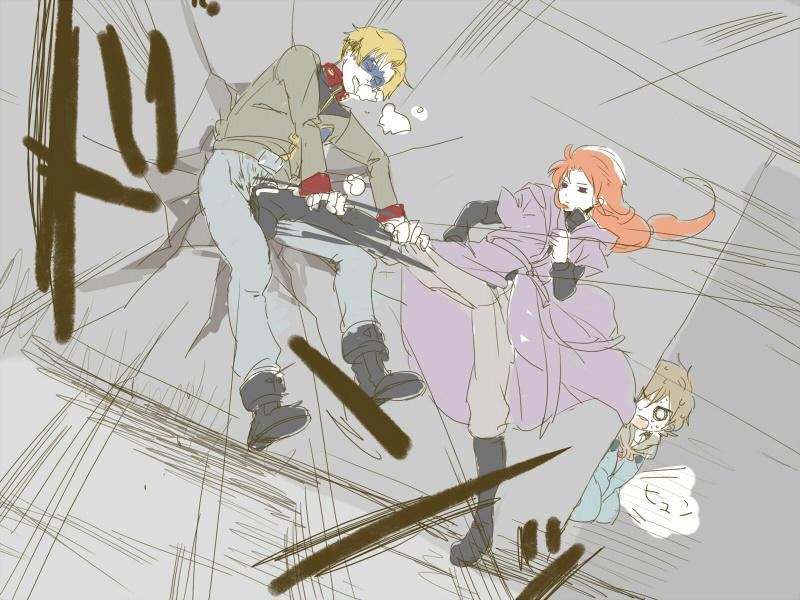 marida cruz, banagher links, and riddhe marcenas (gundam and 1 more) drawn by itterubiumu