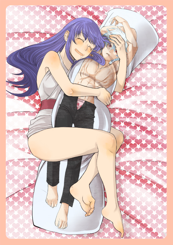 sakata gintoki and sarutobi ayame (gintama) drawn by kazuki_kisuke