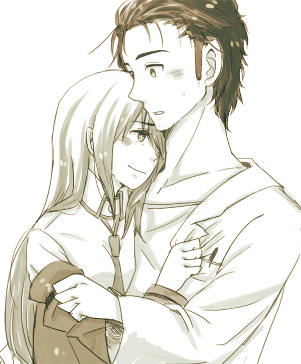 makise kurisu and okabe rintarou (steins;gate) drawn by koike_(coikekke)