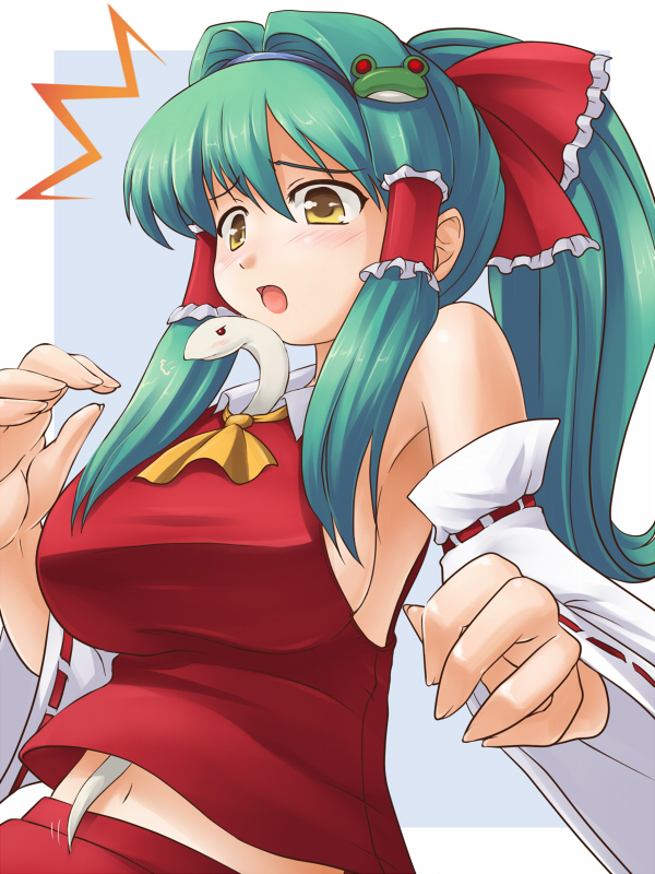hakurei reimu and kochiya sanae (touhou) drawn by tdk