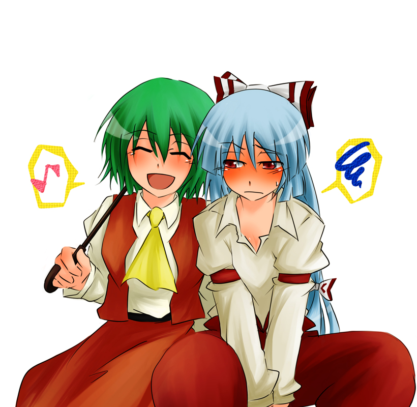 fujiwara no mokou and kazami yuuka (touhou) drawn by makoto_jon