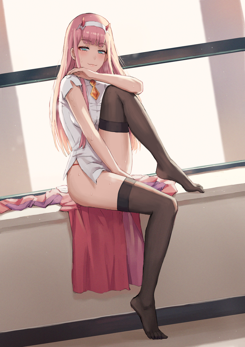 zero two (darling in the franxx) drawn by mool_yueguang