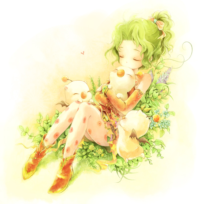 terra branford and moogle (final fantasy and 1 more) drawn by nim_(sivo)
