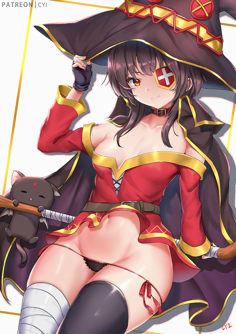 megumin and chomusuke (kono subarashii sekai ni shukufuku wo!) drawn by cyicheng