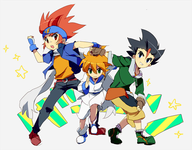 hagane ginga, tendou yuu, and kadoya masamune (beyblade and 1 more) drawn by mirki