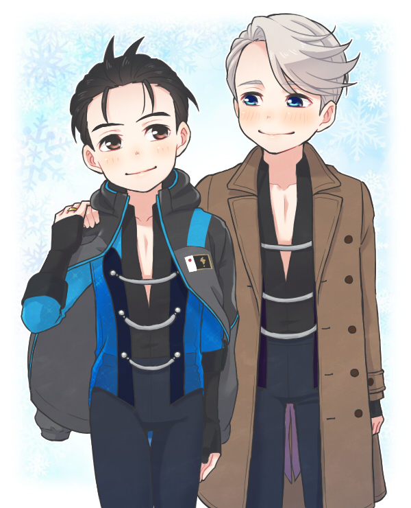 katsuki yuuri and viktor nikiforov (yuri!!! on ice) drawn by ruei_(chicking)