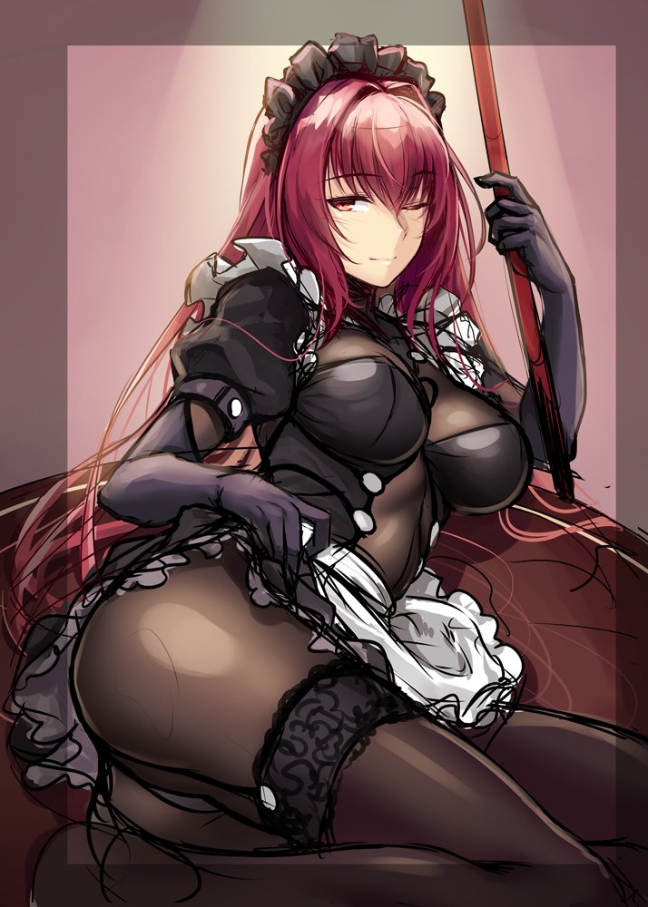 scathach (fate and 1 more) drawn by okitakung