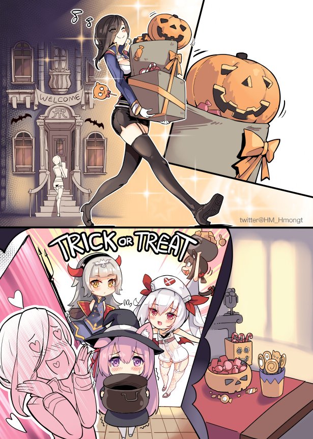 kisaragi, z46, vampire, mutsuki, and ark royal (azur lane) drawn by hm_(hmongt)