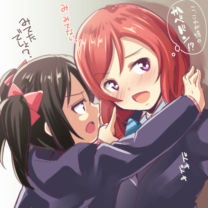 nishikino maki and yazawa nico (love live! and 1 more) drawn by muneshiro_(hitsuji_kikaku)