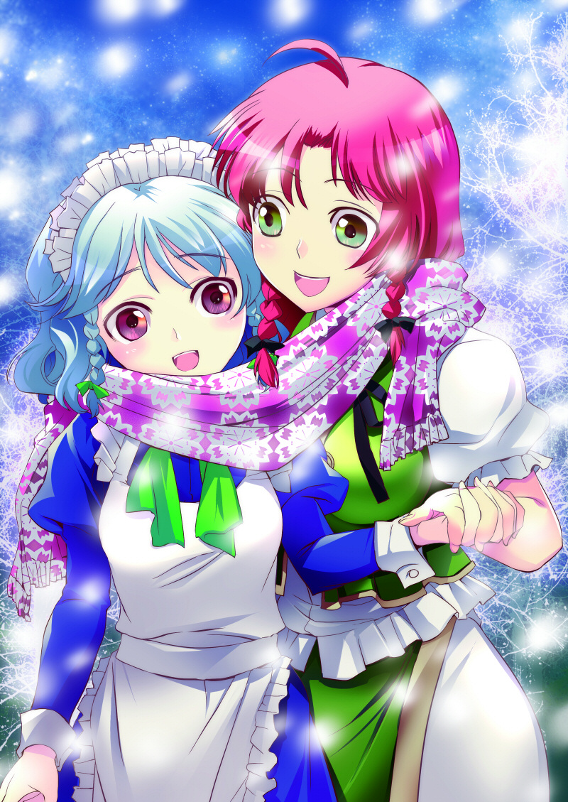 izayoi sakuya and hong meiling (touhou) drawn by primary_stage