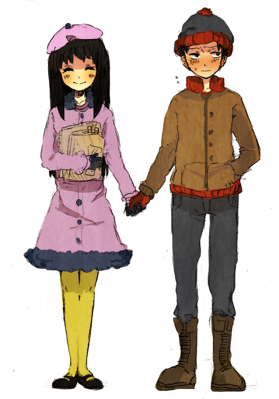 stan marsh and wendy testaburger (south park) drawn by t66sobakasu