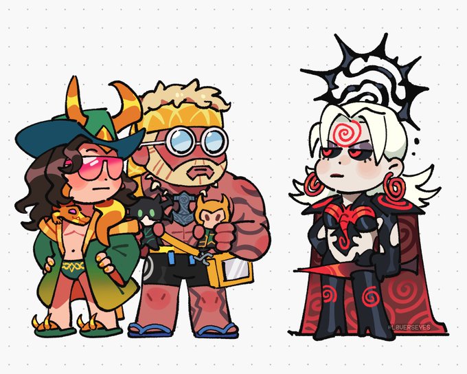 thor, loki, and hela (marvel and 1 more) drawn by l0verseyes