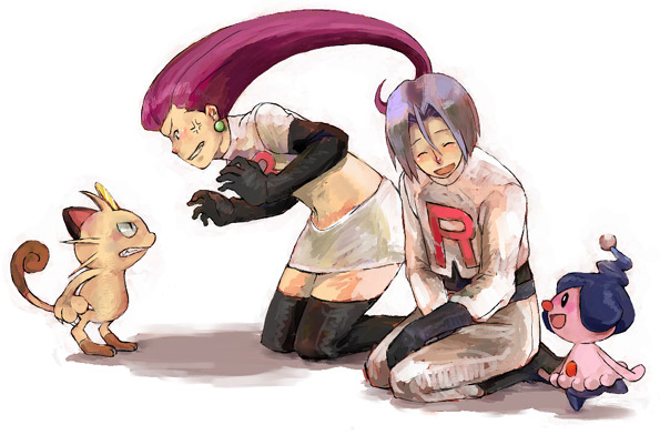 jessie, james, meowth, and mime jr. (pokemon and 1 more)