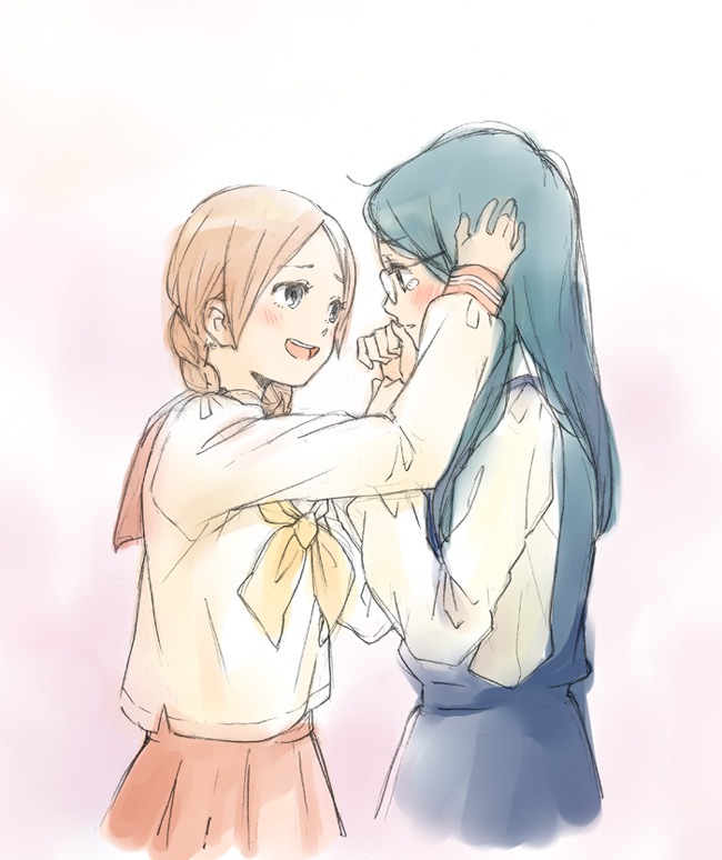 manjoume fumi and okudaira akira (aoi hana) drawn by imo_(suruga)