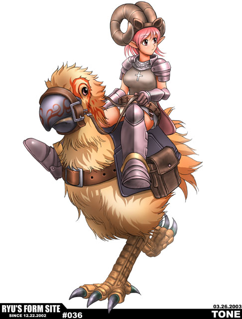 knight and peco peco (ragnarok online) drawn by ryu_(ryu's_form_site)