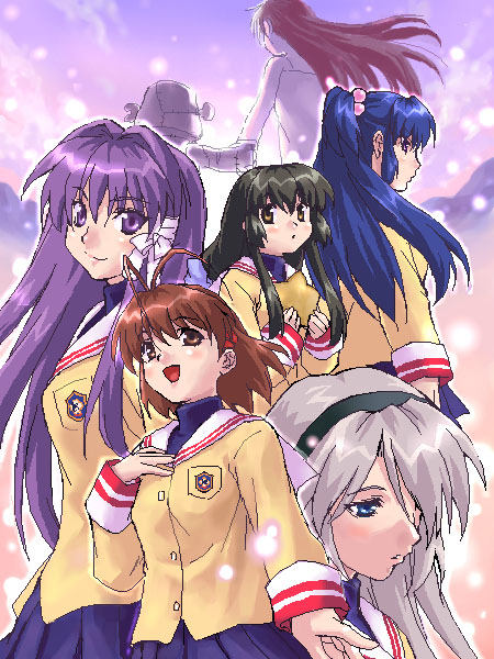 furukawa nagisa, fujibayashi kyou, ibuki fuuko, sakagami tomoyo, ichinose kotomi, and 2 more (clannad) drawn by zen_(kamuro)